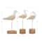Set of 3 White Polystone Contemporary Sculpture, 15", 15", 14"